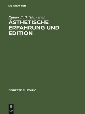 cover image of Ästhetische Erfahrung und Edition